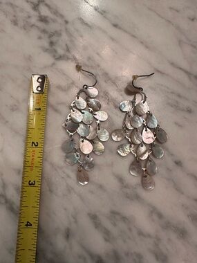 Silver Mother-of-Pearl Cascade Dangle Earrings